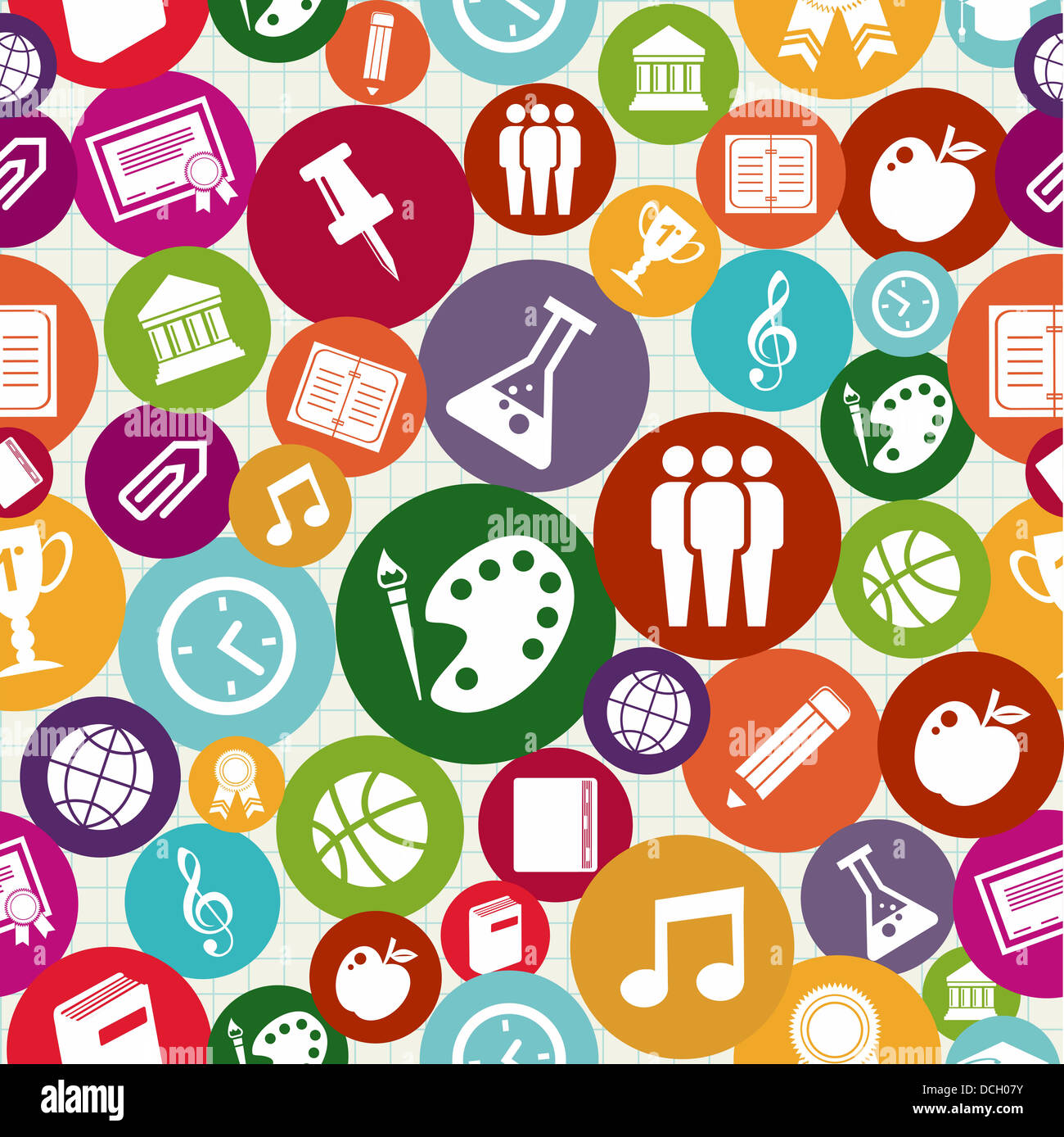 Education colorful icons back to school seamless pattern background ...
