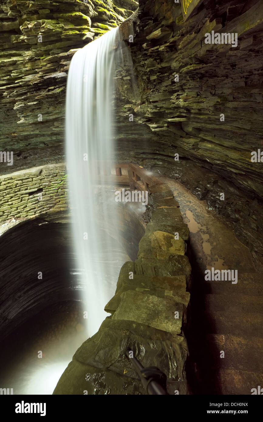 Waterfalls at Watkins Glen (long exposure photography) Stock Photo