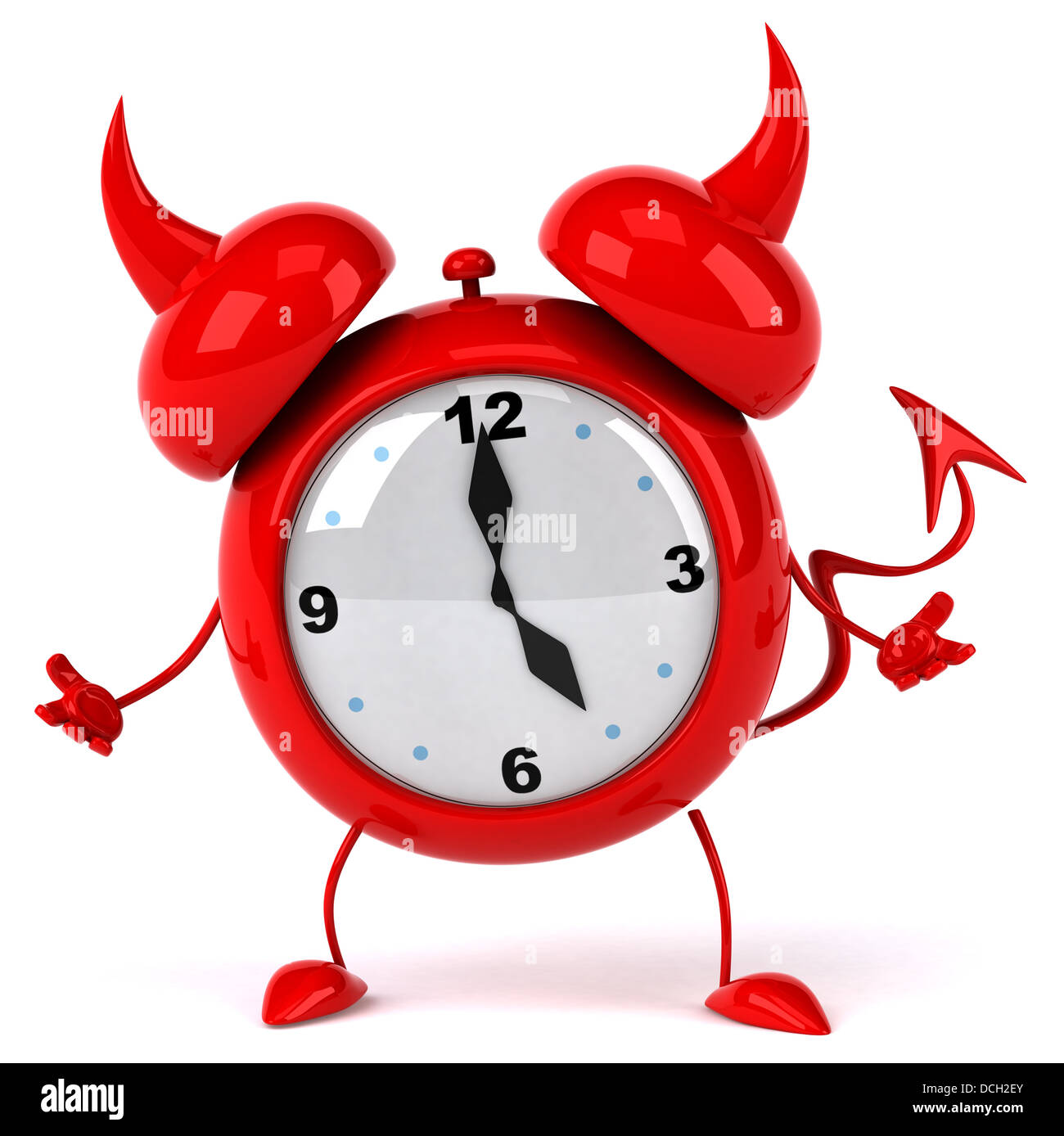 Evil alarm clock Stock Photo Alamy