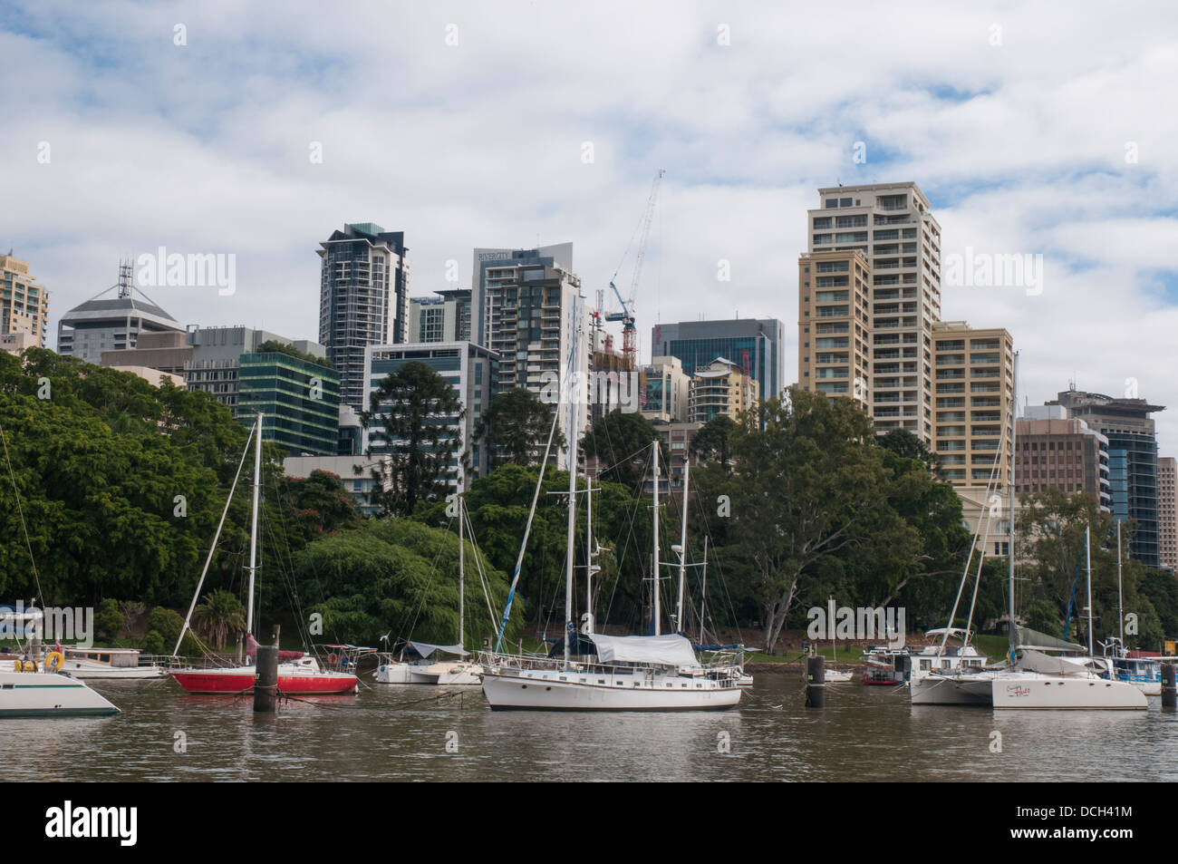 Brisbane CBD seen from the Brisbane River, Queensland Stock Photo Alamy