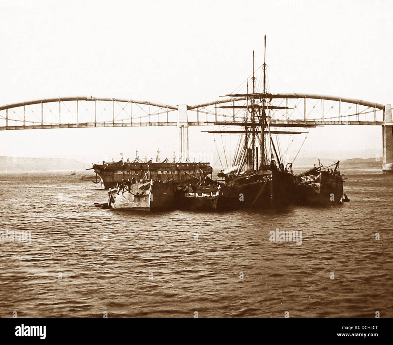 Saltash Royal Albert Bridge Victorian period Stock Photo