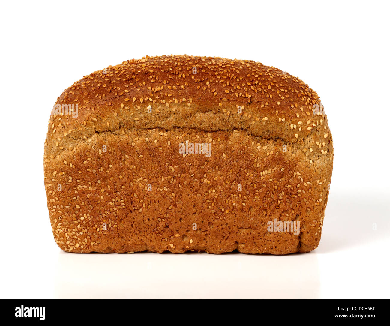 Loaf of rye bread on white Stock Photo