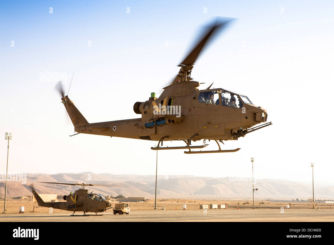 Israeli Air force (IAF) helicopter, Bell AH-1 Cobra in flight Stock Photo