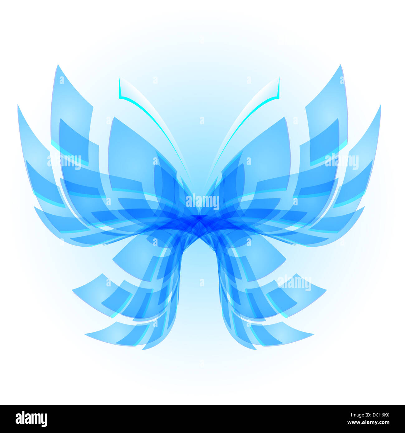 Blue Butterfly. Abstract Illustration on white background Stock Photo