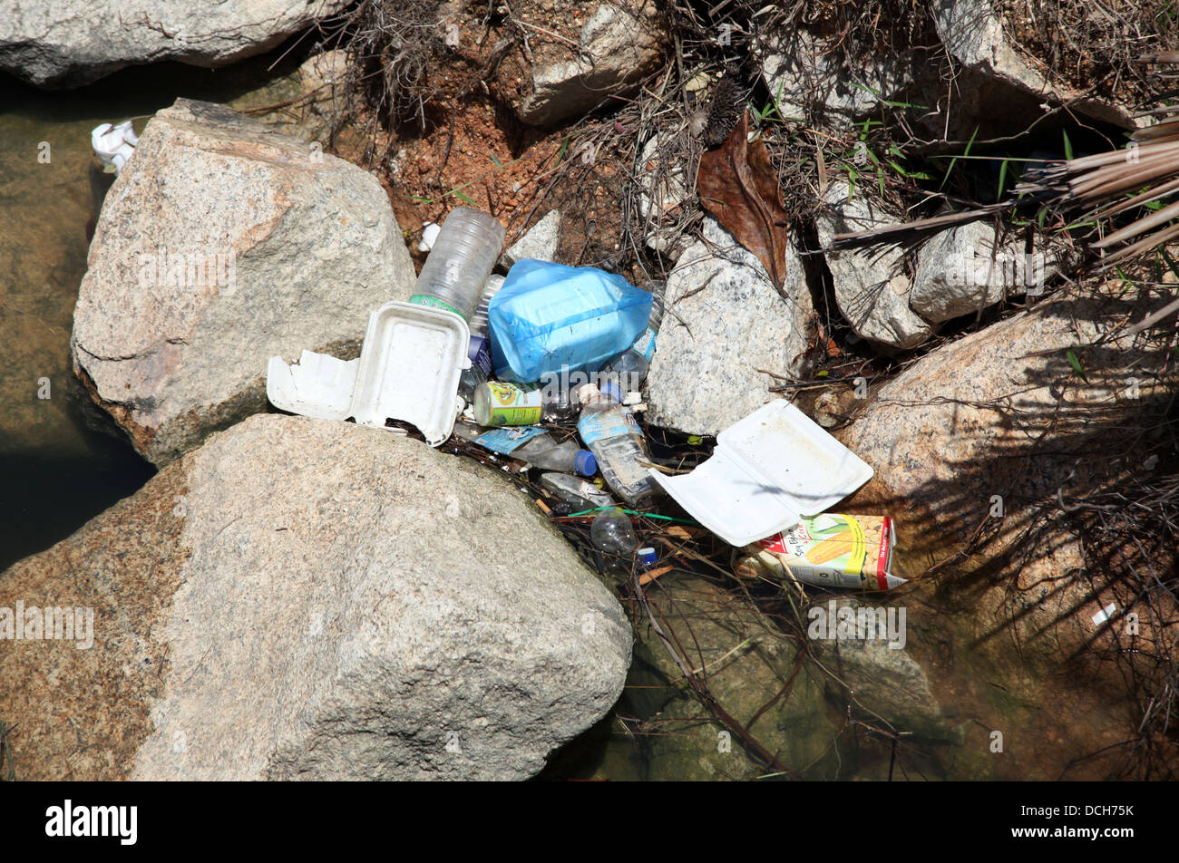 It's a photo of trashes or dirty rubbish that people did throw on the