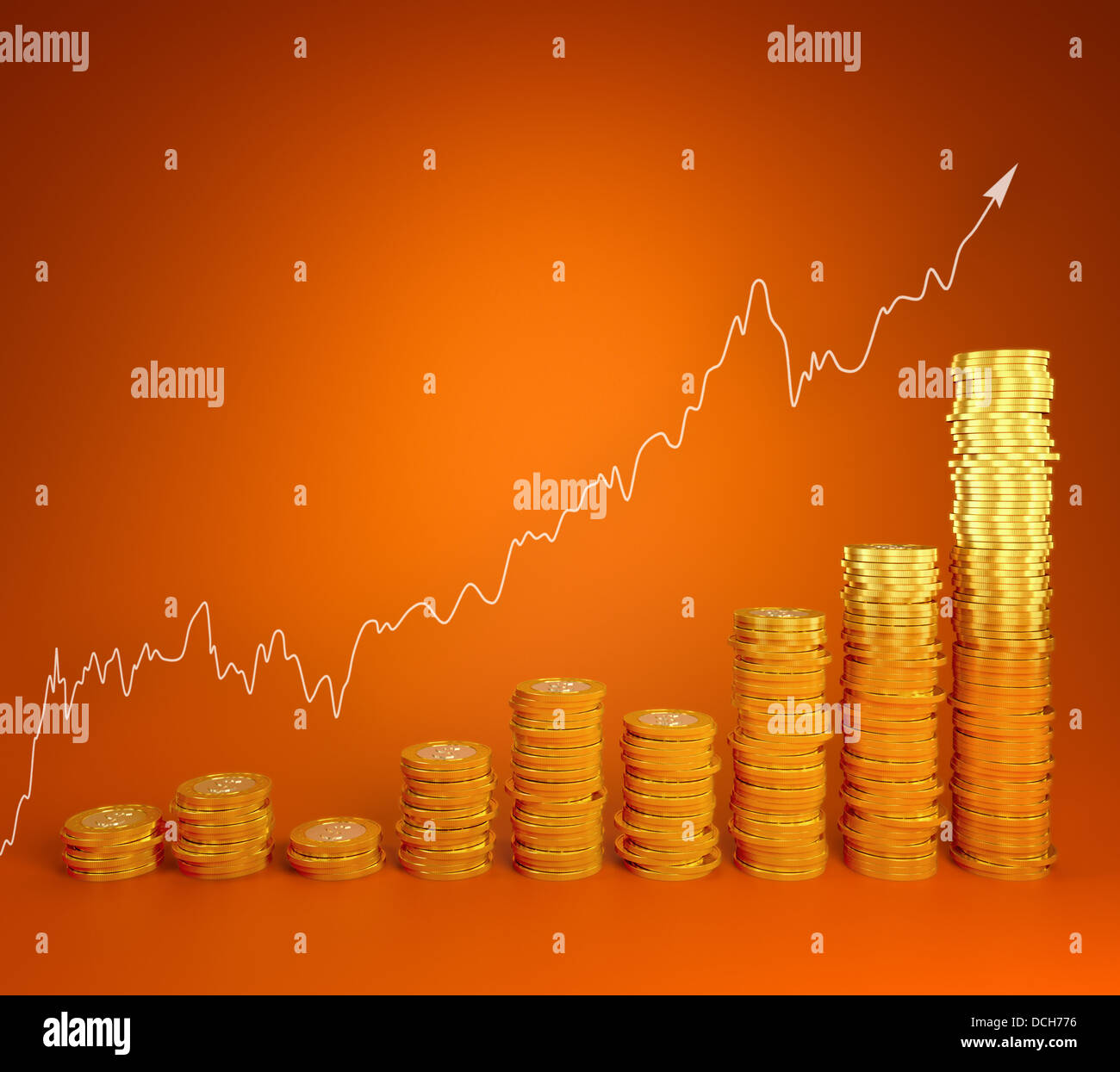 Business graph moving up and showing money earning Stock Photo - Alamy