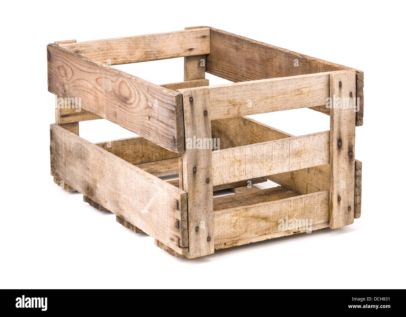 vintage wooden wine crate Stock Photo