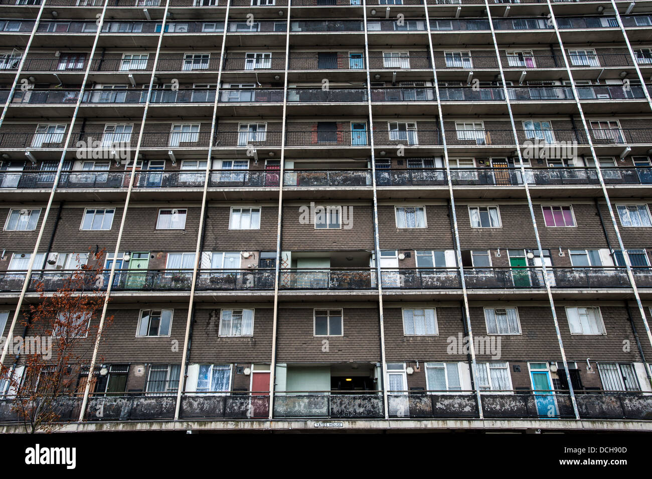 Council estate on Old Ford Road, Hackney, London, United Kingdom Stock