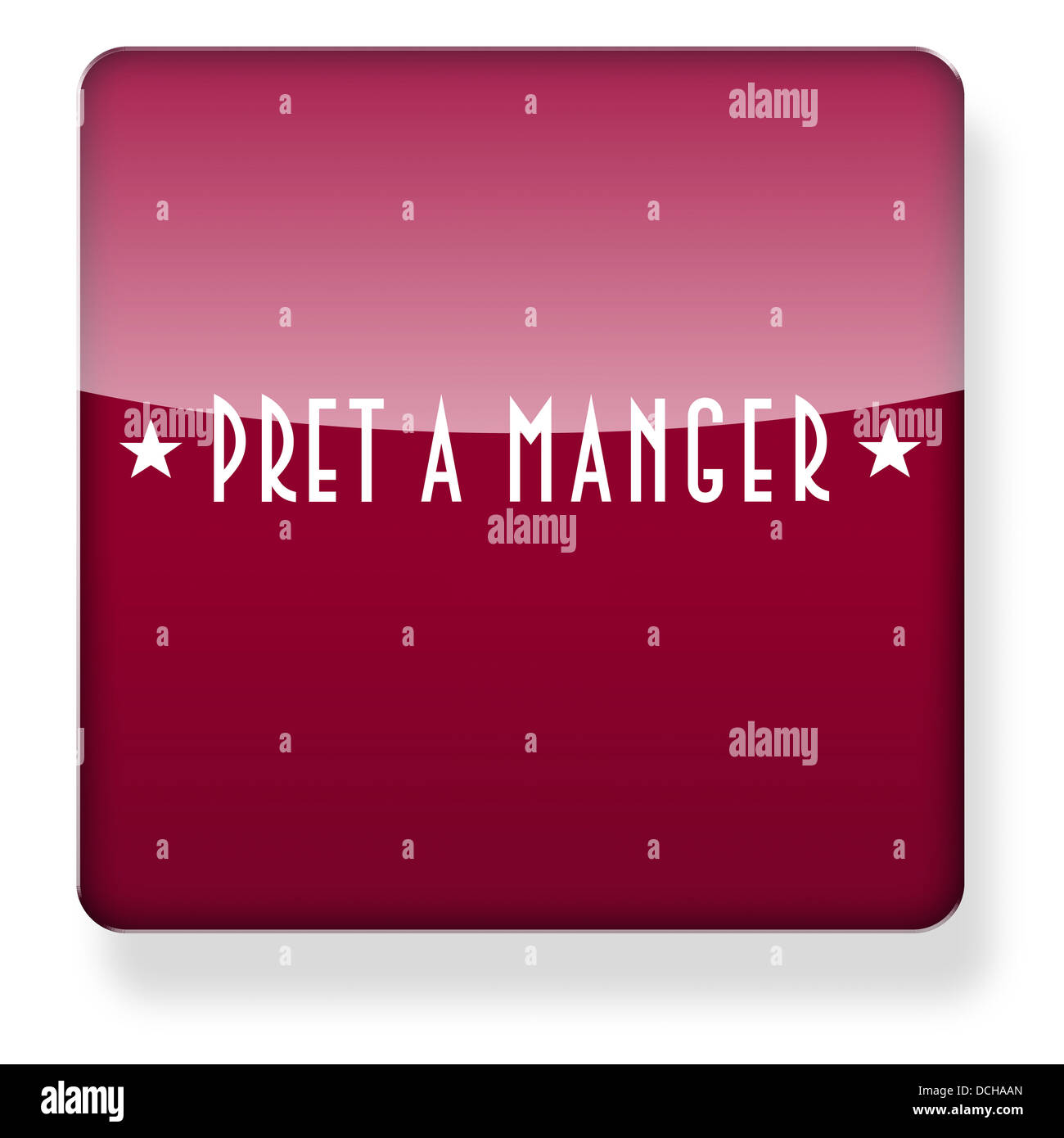 Pret a Manger logo as an app icon. Clipping path included. Stock Photo