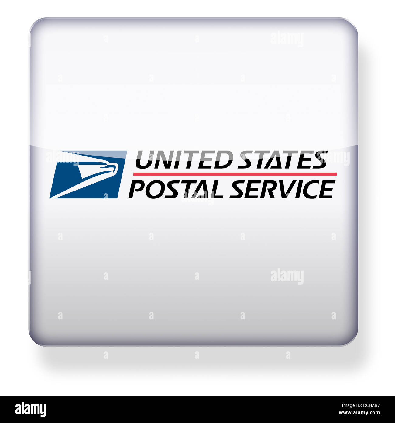 United States Postal Service logo as an app icon. Clipping path included. Stock Photo