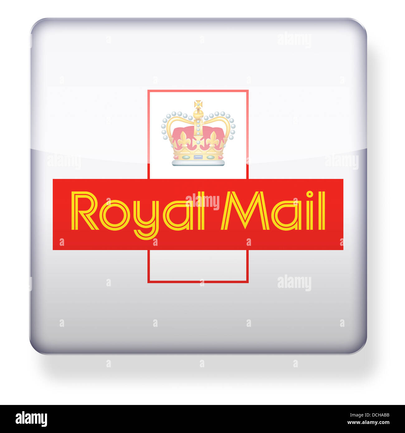 Royal Mail logo as an app icon. Clipping path included. Stock Photo