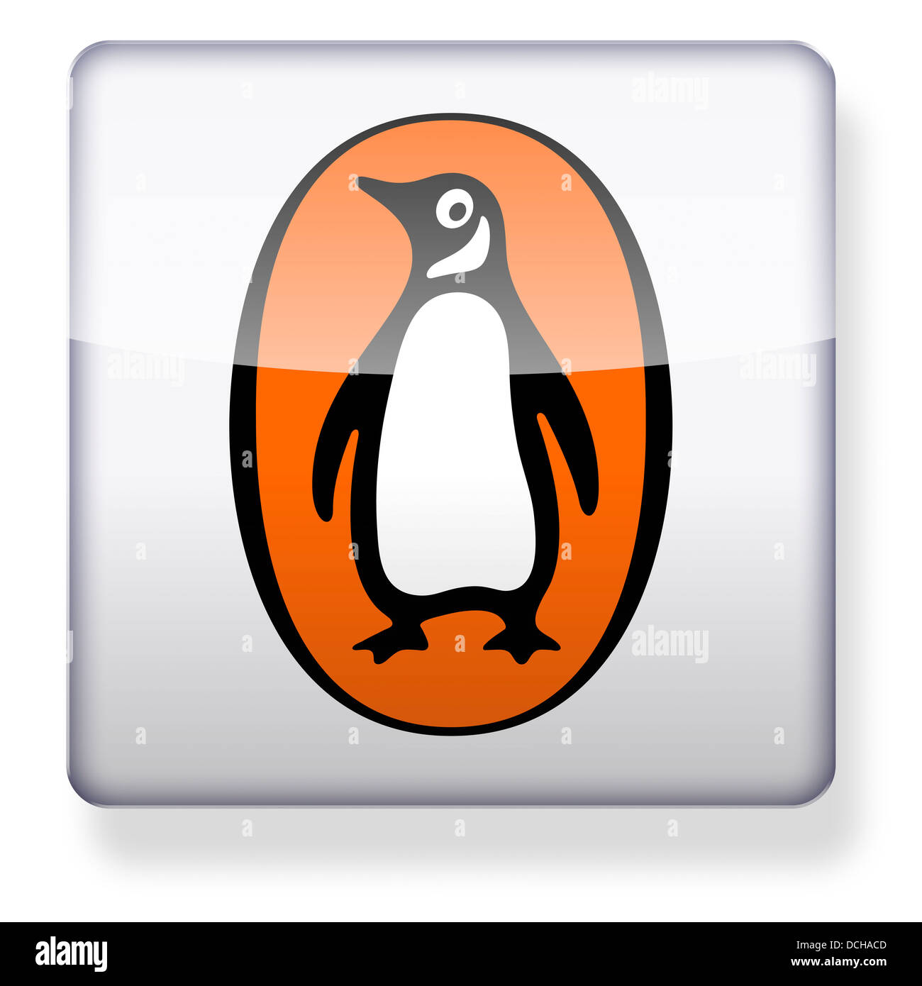 Penguin books logo as an app icon. Clipping path included. Stock Photo