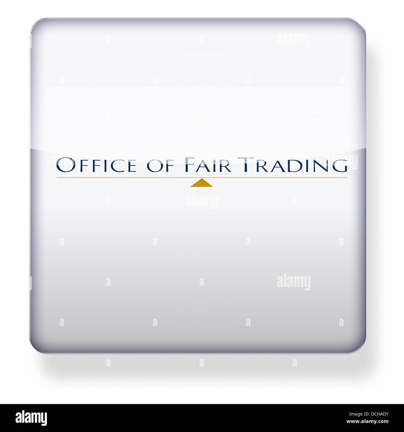 Office of Fair Trading logo as an app icon. Clipping path included. Stock Photo