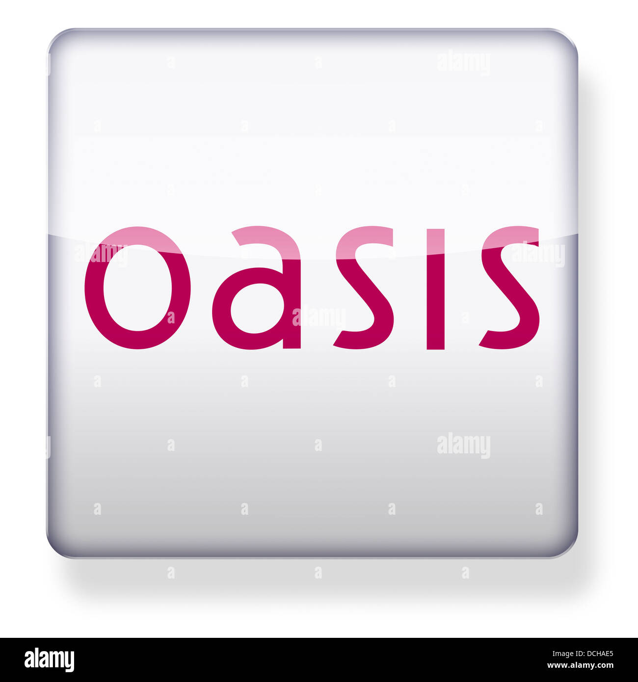 Oasis clothes store logo as an app icon. Clipping path included. Stock Photo