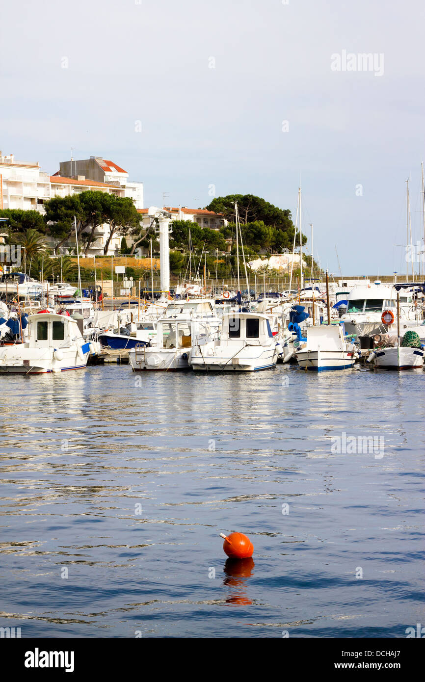 Palamós port with boats in Girona, Catalonia (Spain) Stock Photo