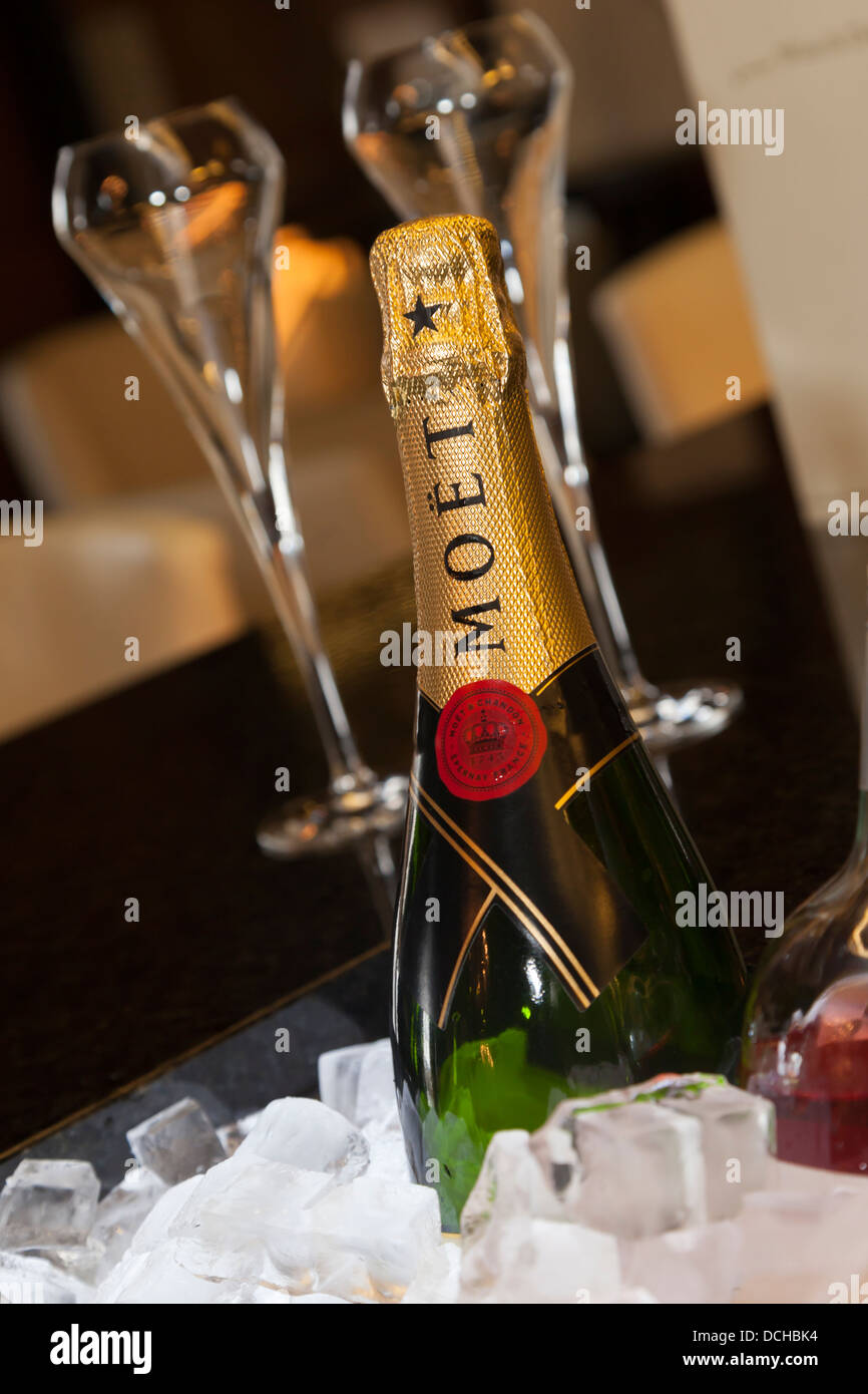 Champagne on ice Stock Photo Alamy