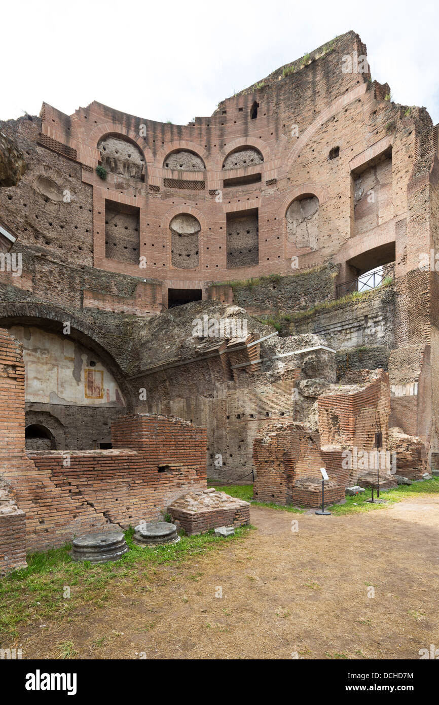 ruins of tower adjoining the 'stadium', Palatine Hill, Rome, Italy Stock Photo