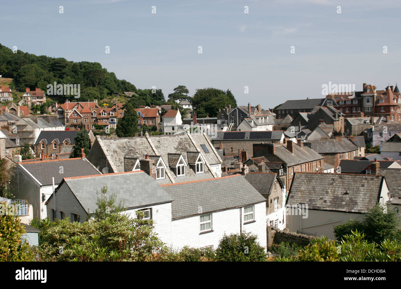 Rooftops Lynton Devon England UK Stock Photo