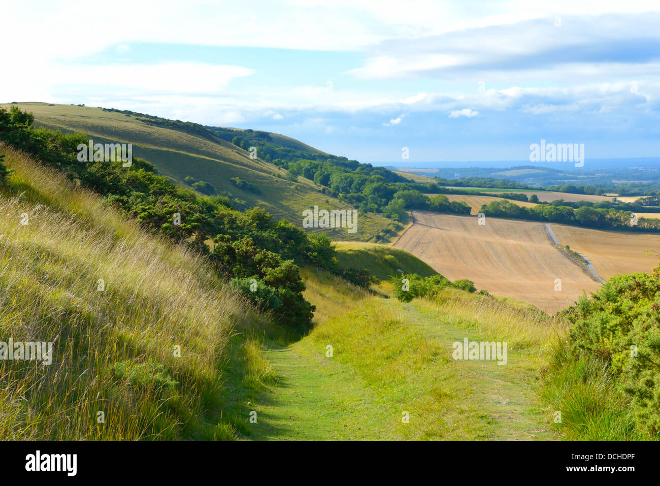 The South Downs escarpment above Berwick, East Sussex, UK Stock Photo