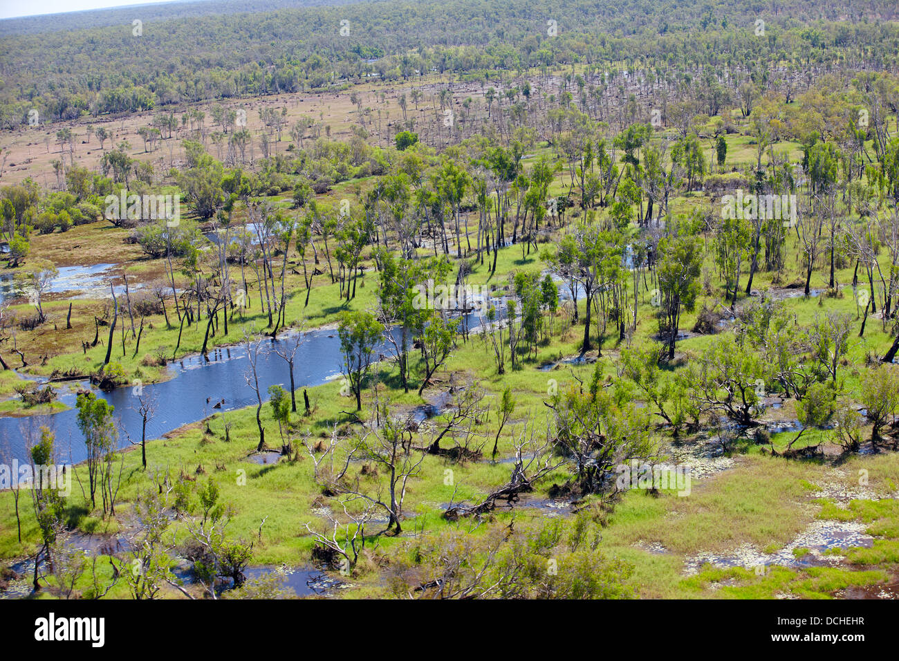 Kakadu National Park floodplains aerial, Australia Stock Photo