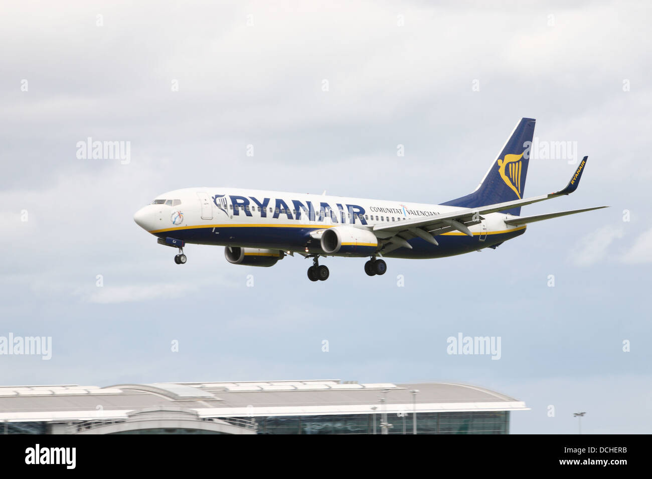 Ryanair flight landing at Dublin airport Stock Photo Alamy