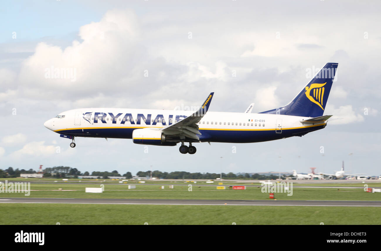 Ryanair flight landing at Dublin airport Stock Photo Alamy