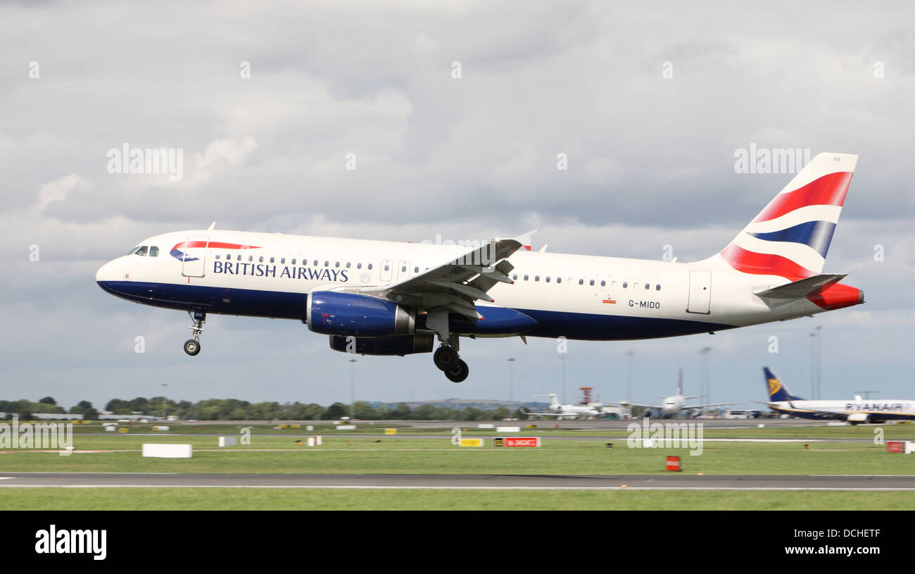 British Airways flight landing in Dublin Stock Photo