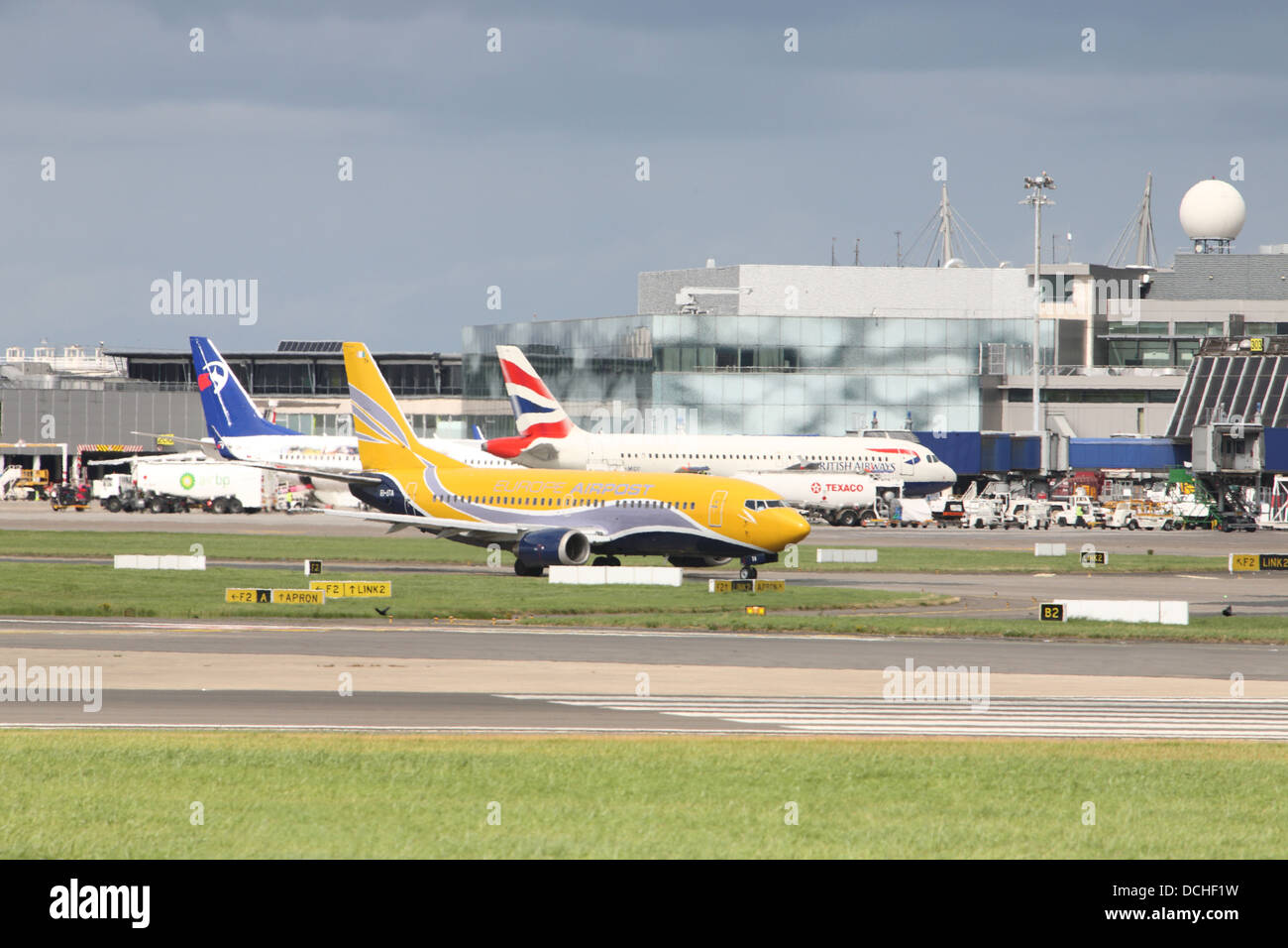 Europe Airpost on the runway at dublin Stock Photo