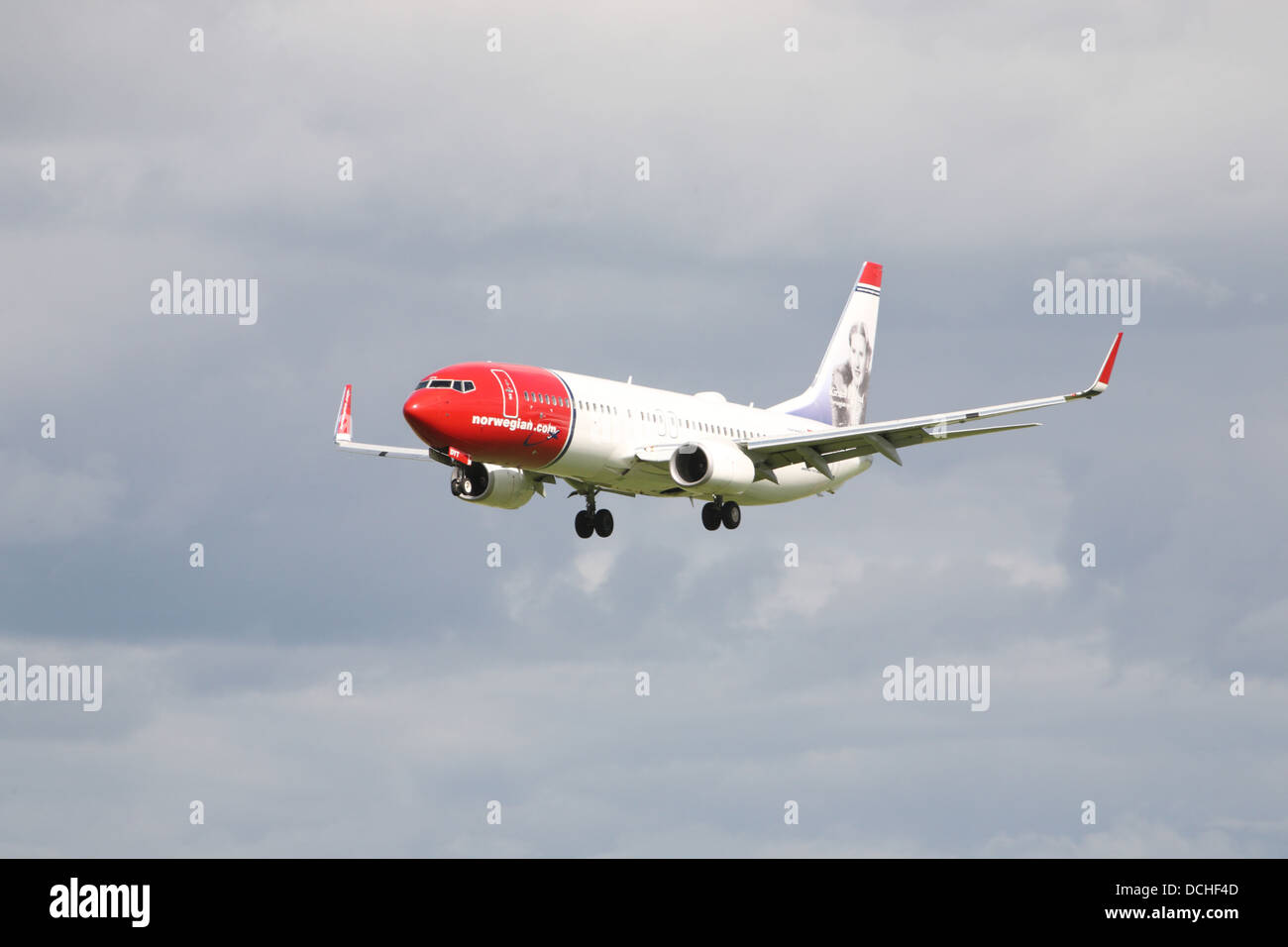 Norwegian airways landing at Dublin Stock Photo
