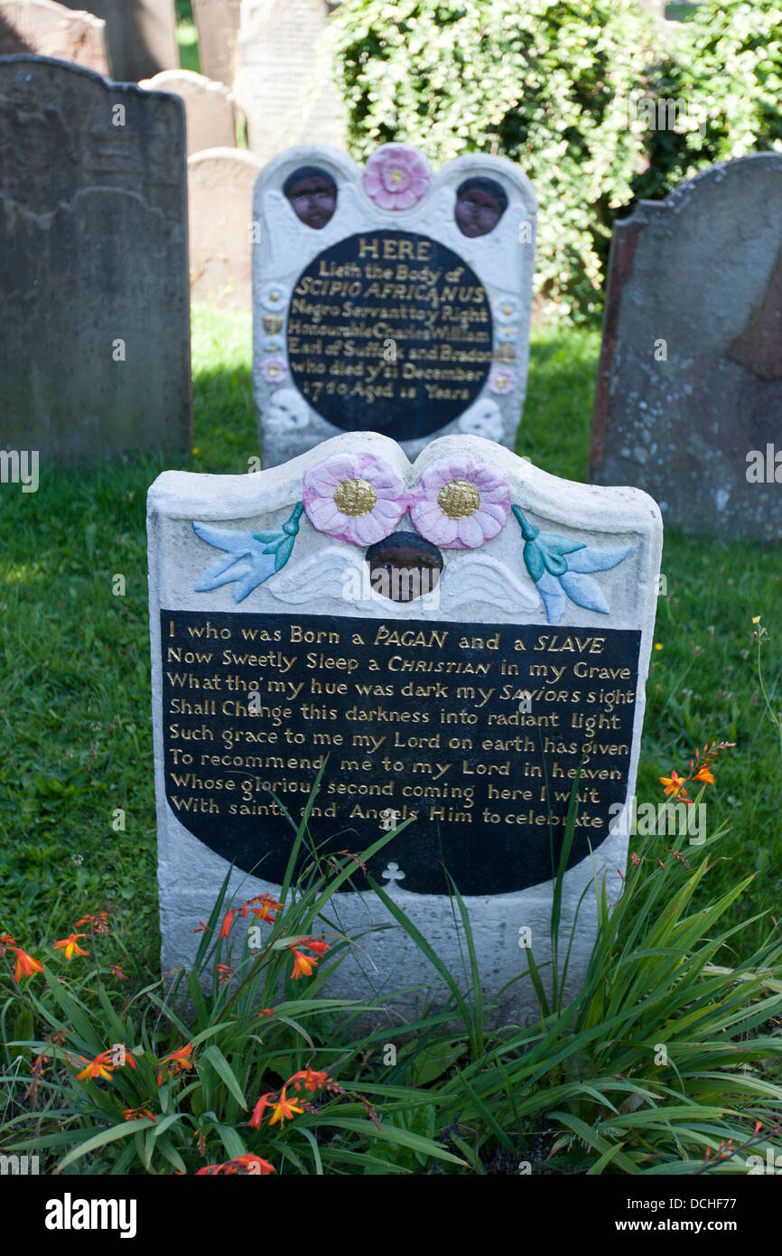 Grave of Scipio Africanus (170221 Dec 1720) a slave from West Africa buried in St Mary's Church