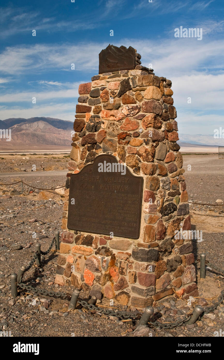 Historical Marker, Death Valley National Park, California Stock Photo