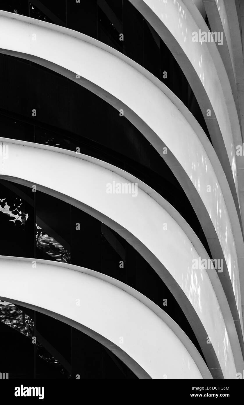 An abstract monochrome image of a residential building in Taipei, Taiwan. Stock Photo