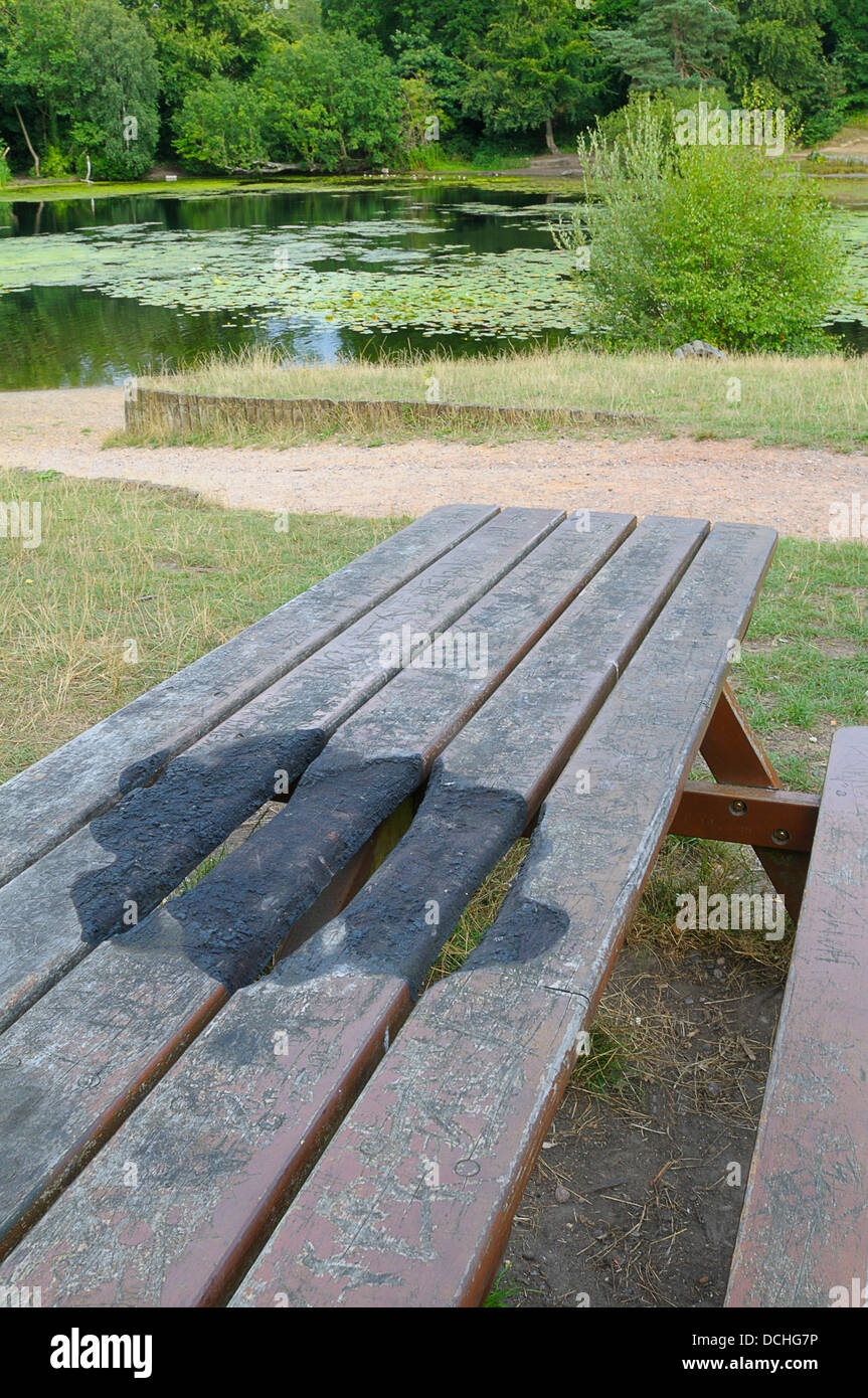 damaged wooden table