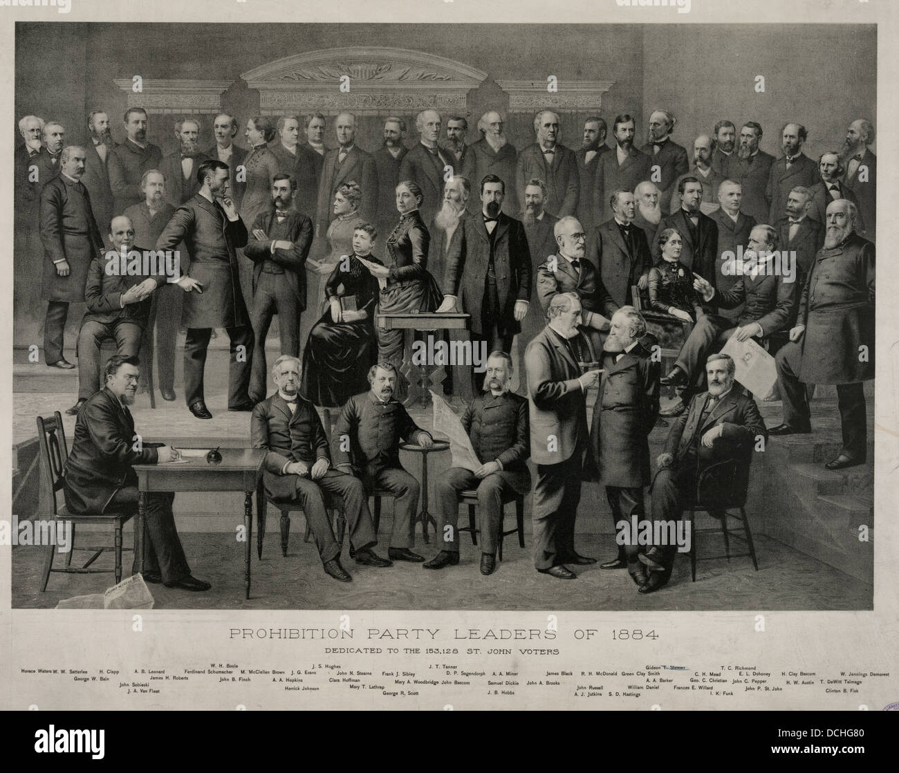 Prohibition party leaders of 1884, which nominated John St. John for President Stock Photo