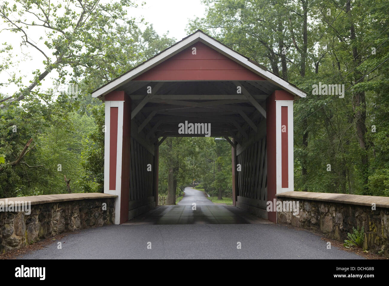 Ashland Covered Bridge over Red Clay Creek, Hockessin, Delaware Stock