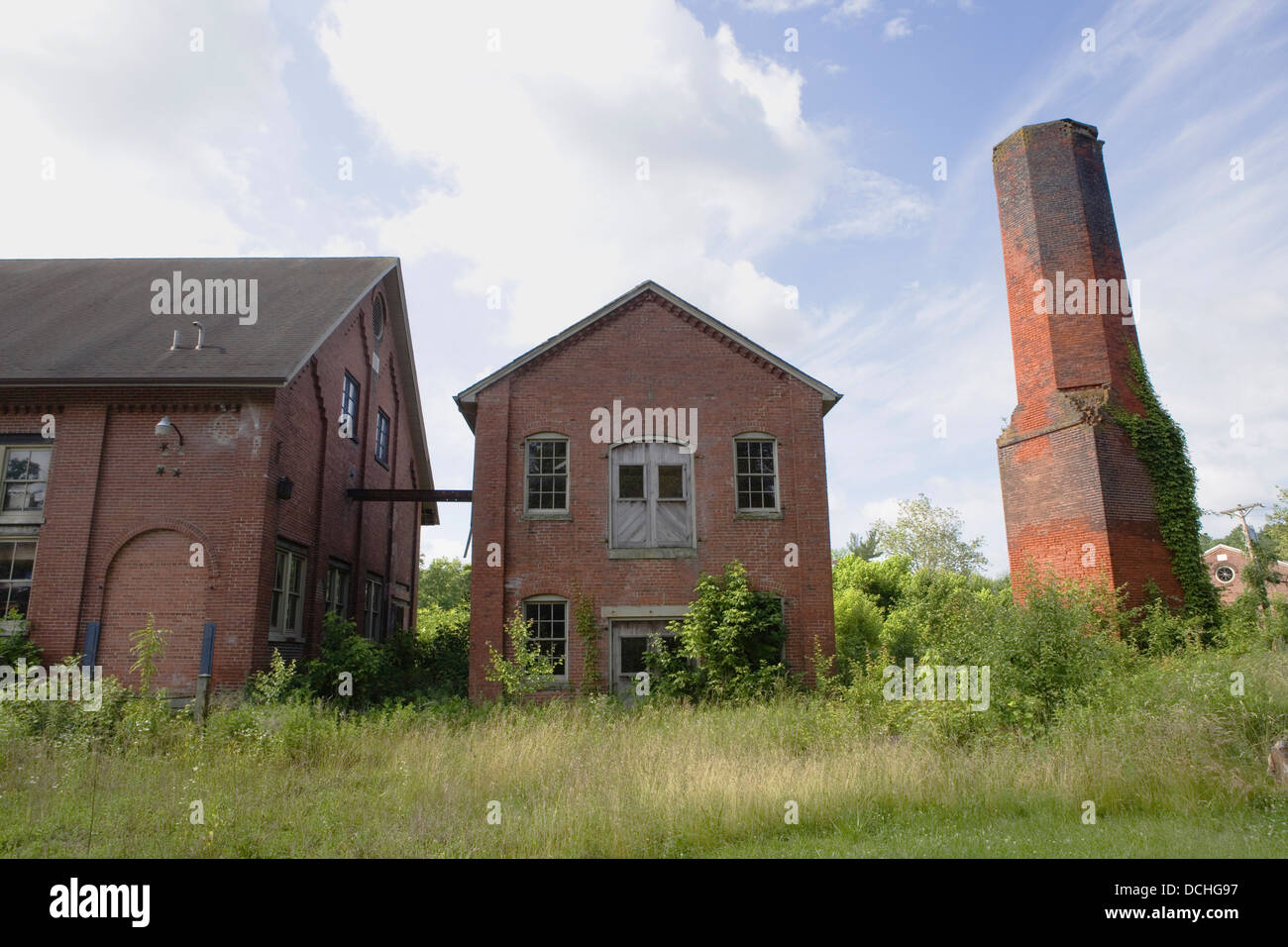 Abandoned warehouses of the "Garrett Snuff Mill" in Yorklyn, Delaware