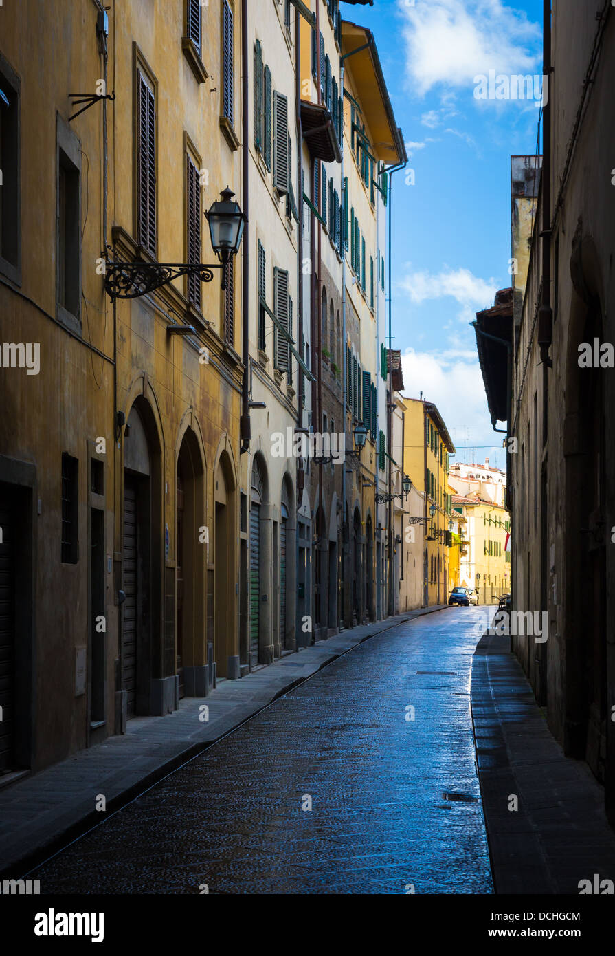Street scene in central Florence (Italian Firenze) in Italy's Tuscany