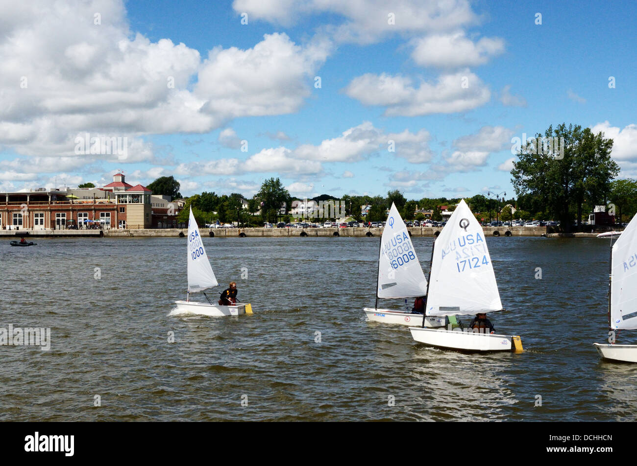 Children sailing in Rochester New York harbor Stock Photo Alamy