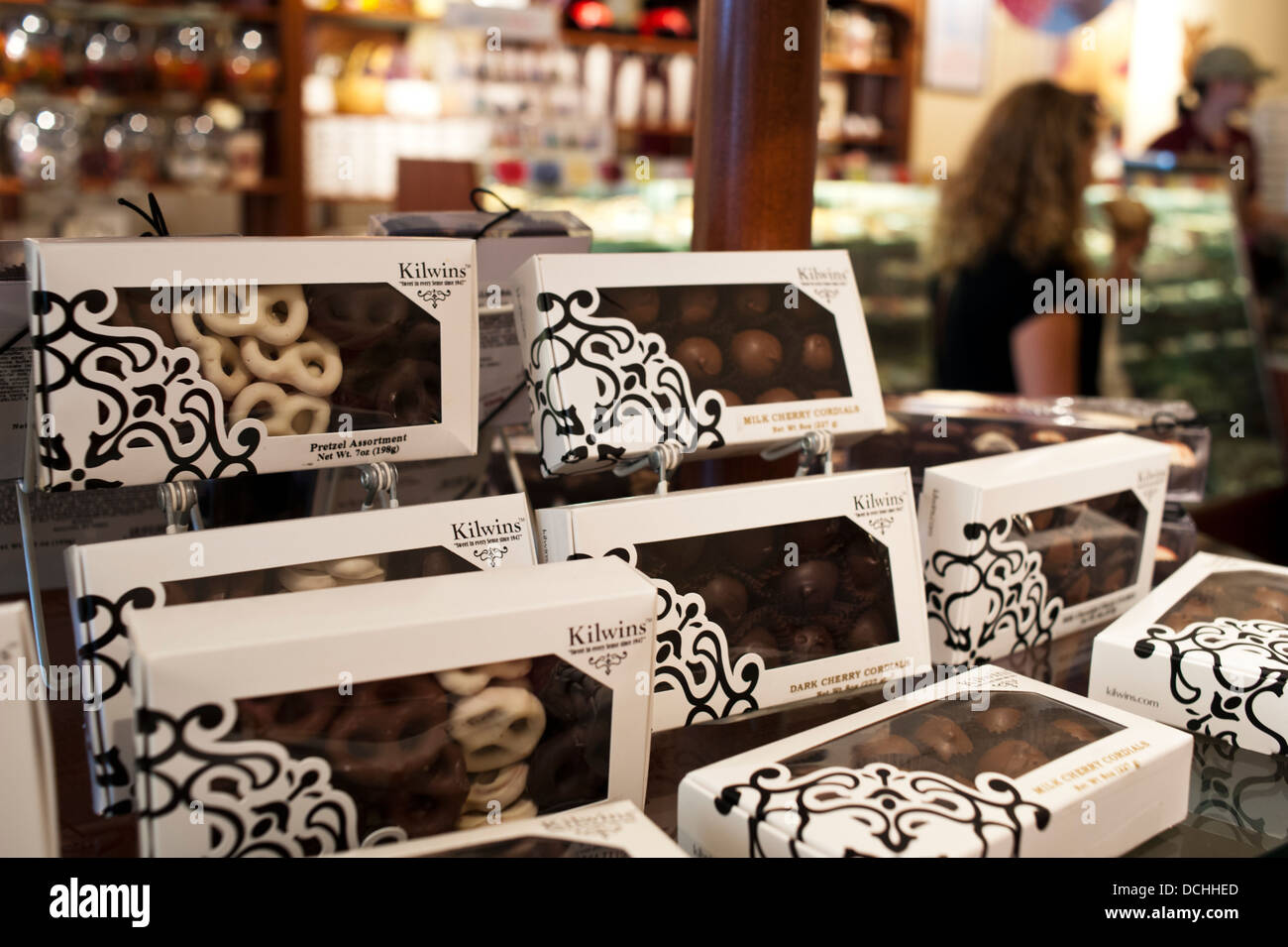 Kilwins cookie cordials assortment display Stock Photo