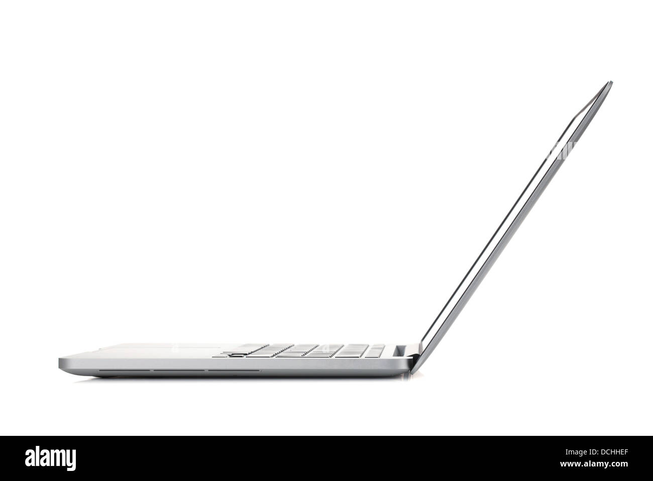 Side view of laptop screen keyboard Black and White Stock Photos