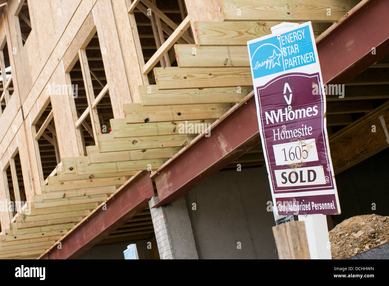 Construction of an NV Homes community with "sold" signs Stock Photo Alamy