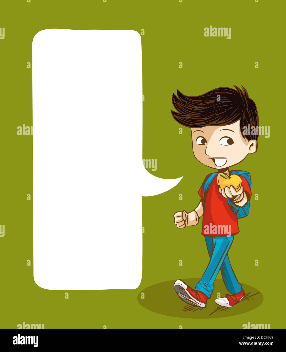 Cartoon boy with school bag Stock Vector by ©clairev 5204508