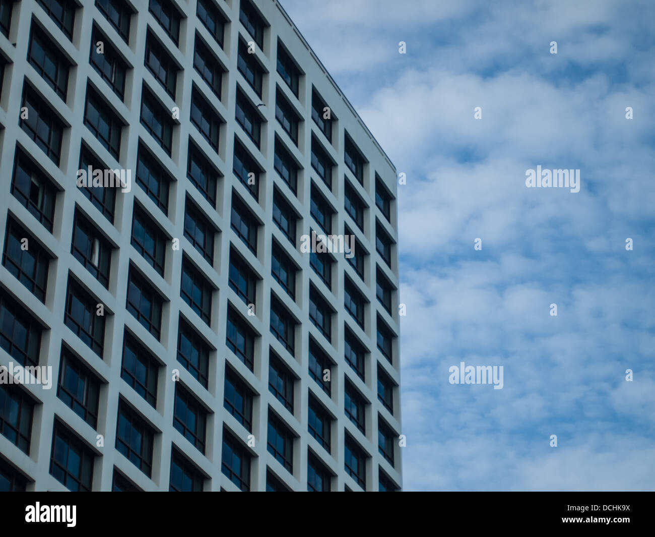 Corner of the building with the blue sky in asia. Stock Photo