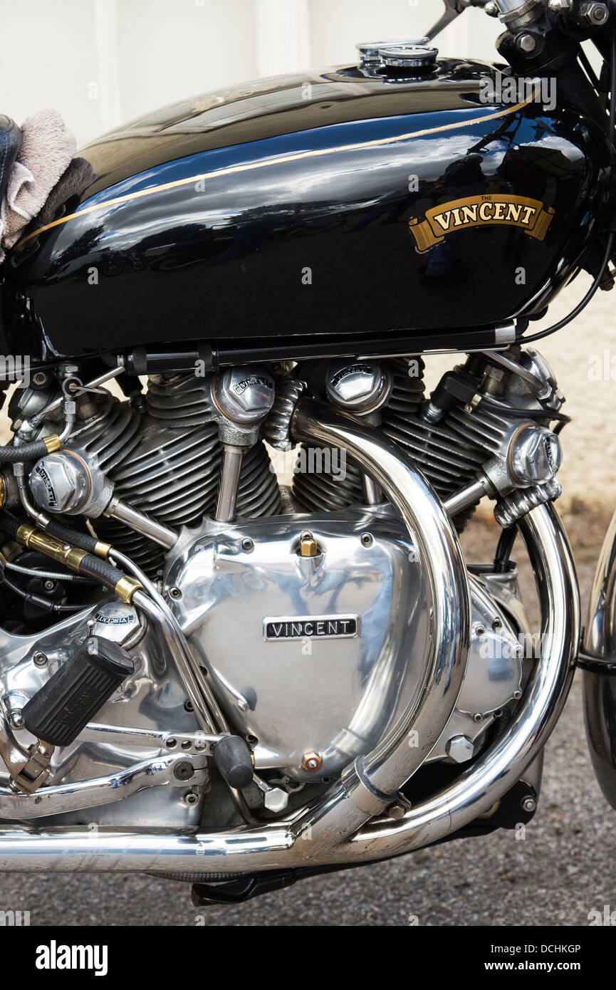Vintage HRD Vincent Series C Black Shadow motorcycle. Classic british bike Stock Photo