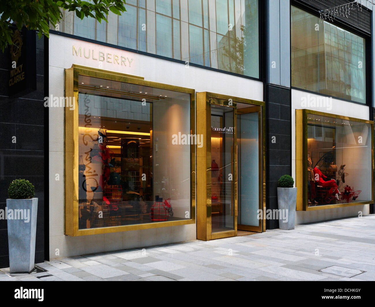 Mulberry window display in Spinningfields Manchester UK Stock Photo - Alamy