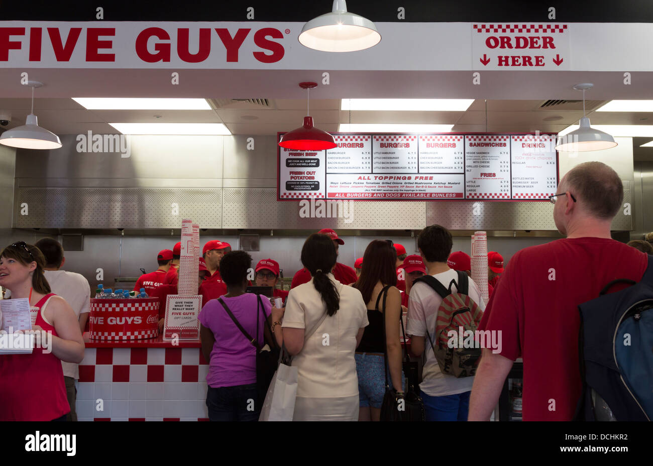 Five Guy's Burger Restaurant - Covent Garden - London Stock Photo