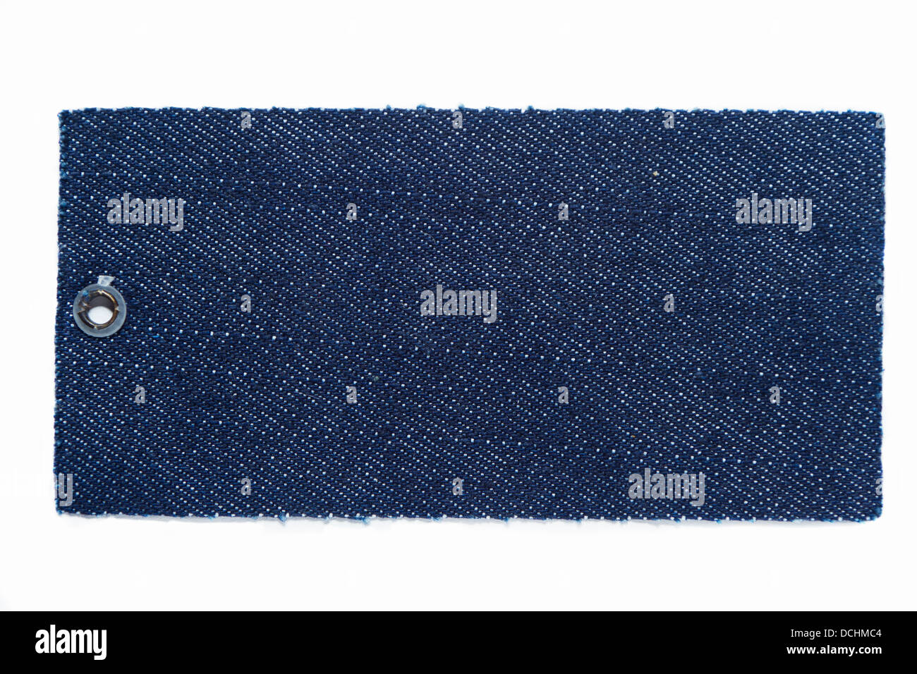 Denim cloth label on white Stock Photo