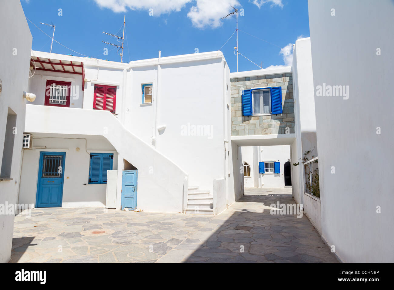 Traditional white and blue houses in Greece Stock Photo Alamy