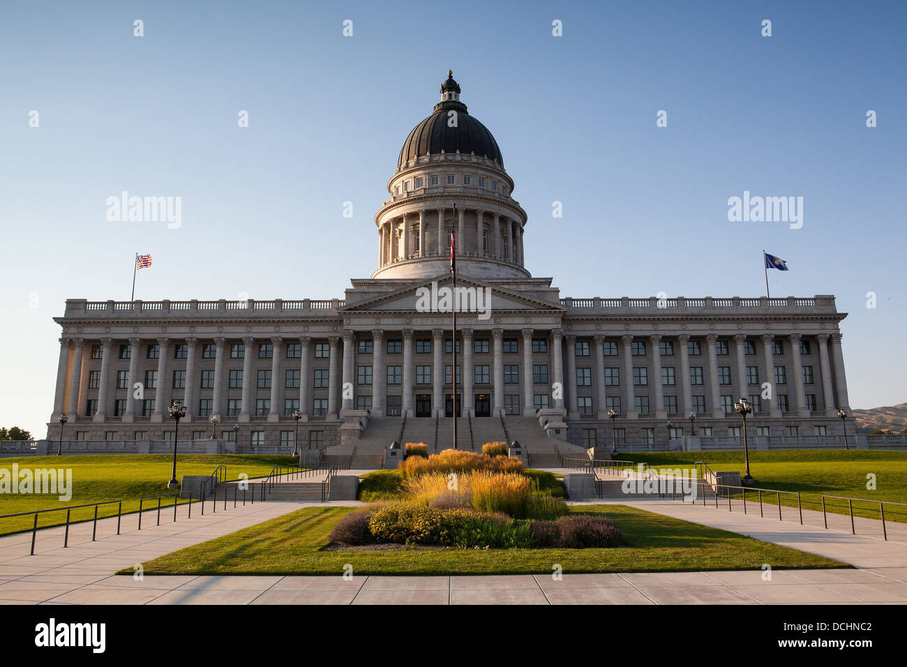 Utah State Capital Building at sunset in summer,Salt Lake City Stock Photo
