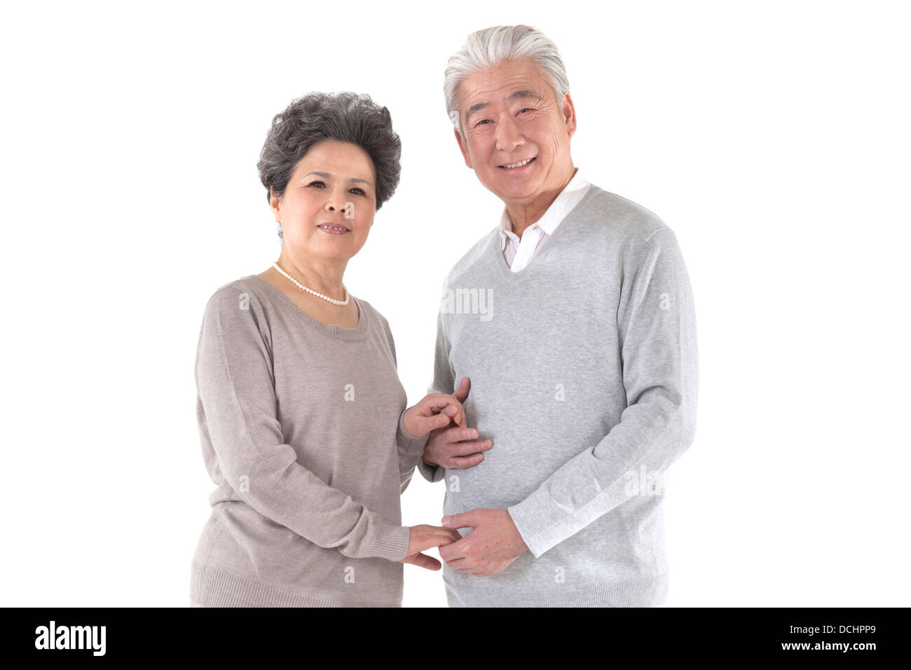 Oriental old couple portrait Stock Photo - Alamy